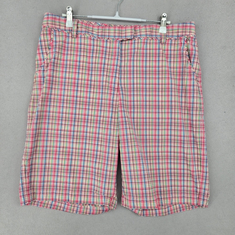 Lady Hagen Women 12 Plaid Golf Shorts Pink Blue Multi Color Preppy Sporty